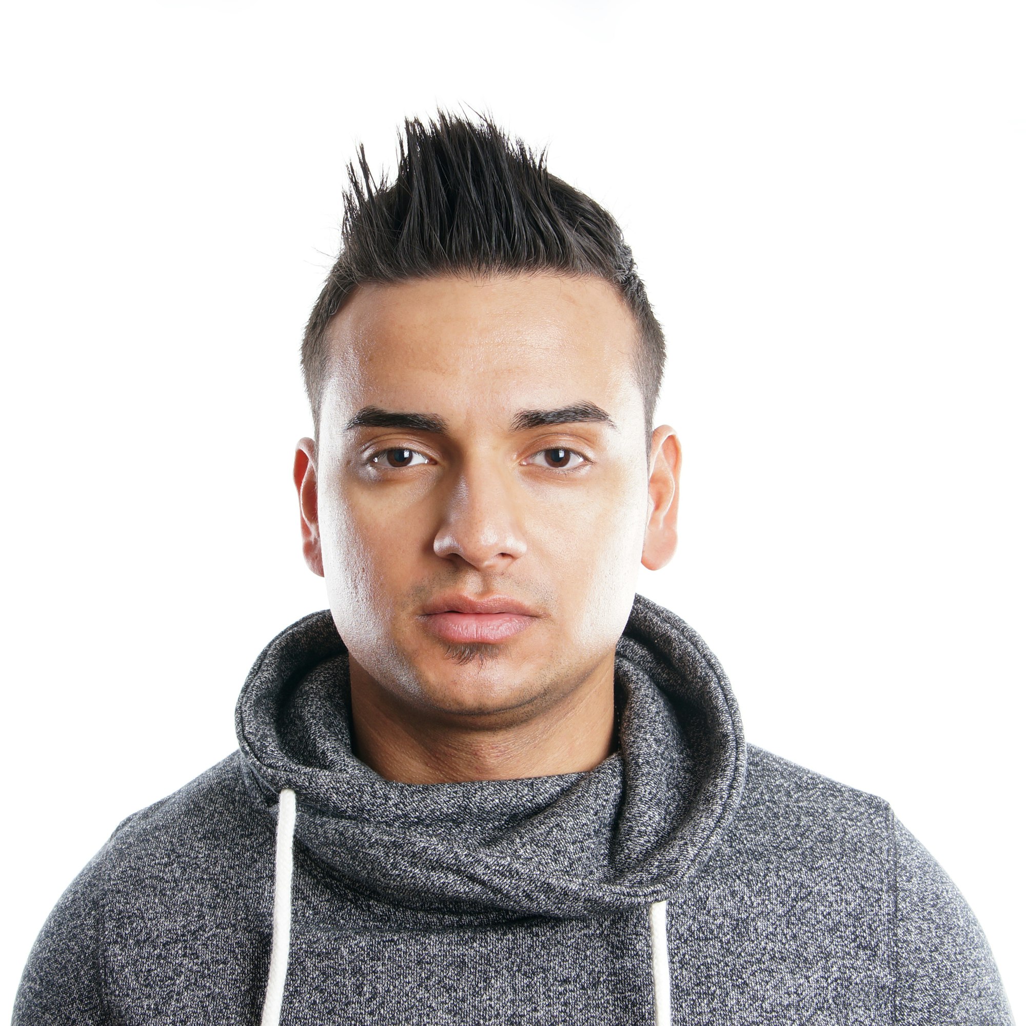 young man with spiky hair
